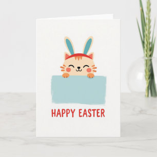 Tarjeta de Pascua Feliz de Gato Rayado