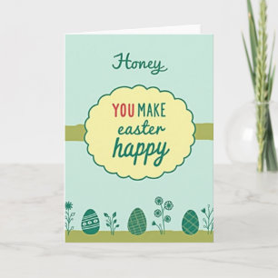 Tarjeta de Pascua Feliz de Honey