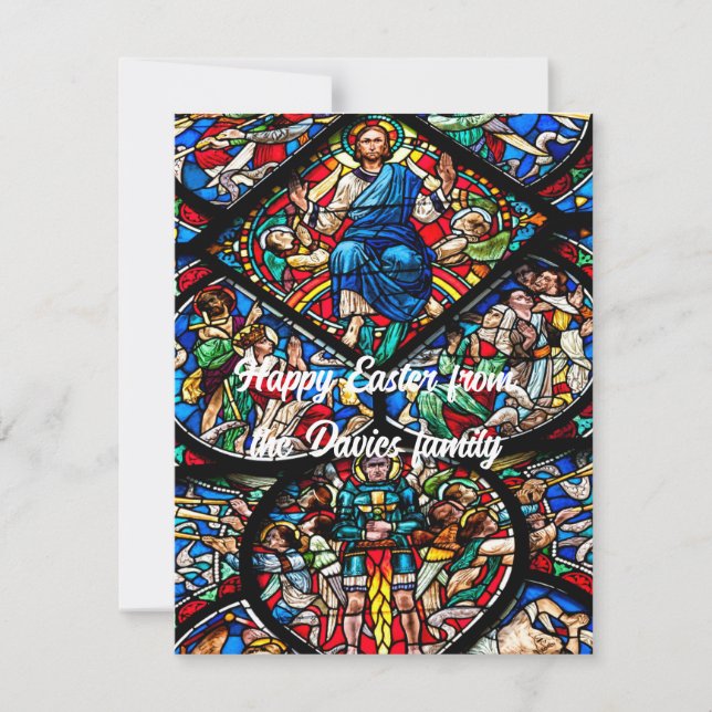 Tarjeta de pascua feliz de vidrio contenido con te (Anverso)