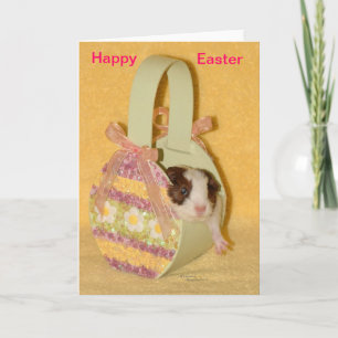 Tarjeta de pascua feliz del conejillo de Indias