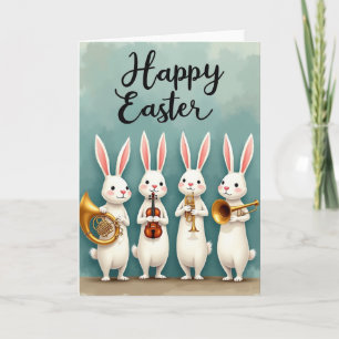 Tarjeta de Pascua Feliz del Conejo Musical
