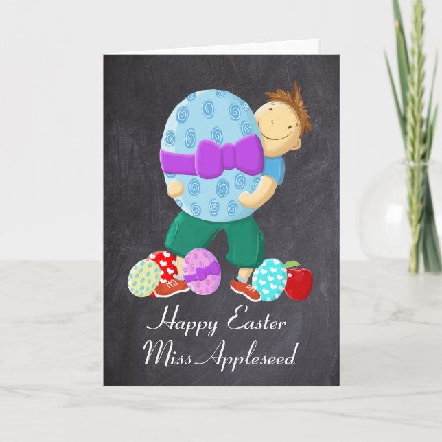 Tarjeta de pascua feliz del profesor (Anverso)