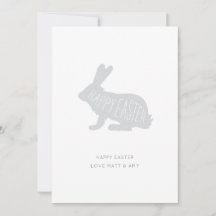 Tarjeta de pascua feliz gris mínima linda del