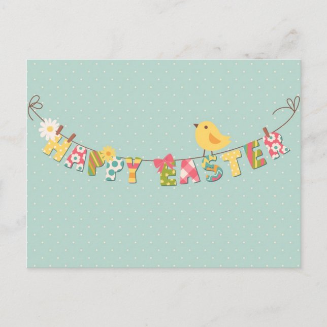Tarjeta de pascua feliz linda (Anverso)