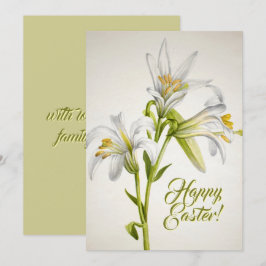 Tarjeta de Pascua Feliz para Flores Lirio Blanco V