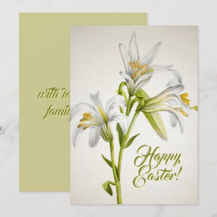 Tarjeta de Pascua Feliz para Flores Lirio Blanco V