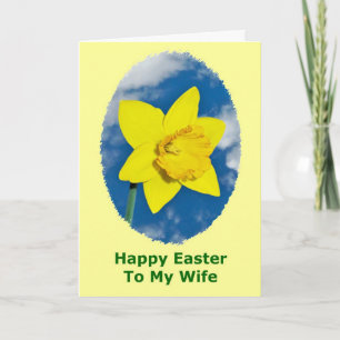 Tarjeta de pascua feliz para la esposa