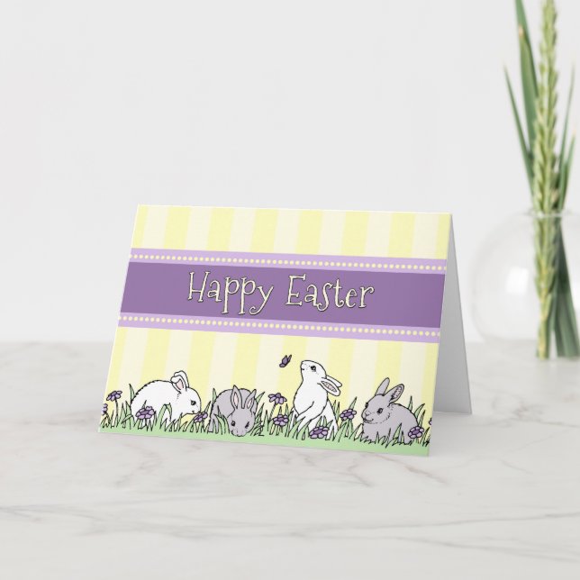 Tarjeta de Pascua Feliz para los conejitos de Pasc (Anverso)