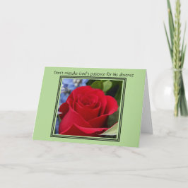 Tarjeta de Pascua, Flor de Rosa Roja, versículo de