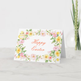 Tarjeta de Pascua Floral de Chick Spring