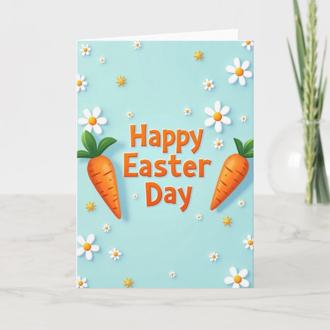 Tarjeta de Pascua Floral Naranja (Anverso)