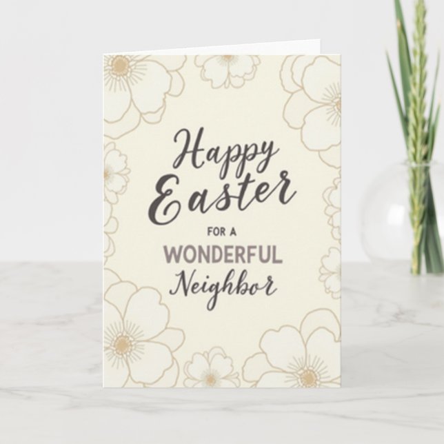 Tarjeta de Pascua Floral para el Vecino (Anverso)
