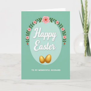 Tarjeta de Pascua floral para marido