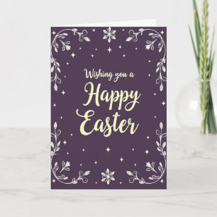 Tarjeta de Pascua floral púrpura