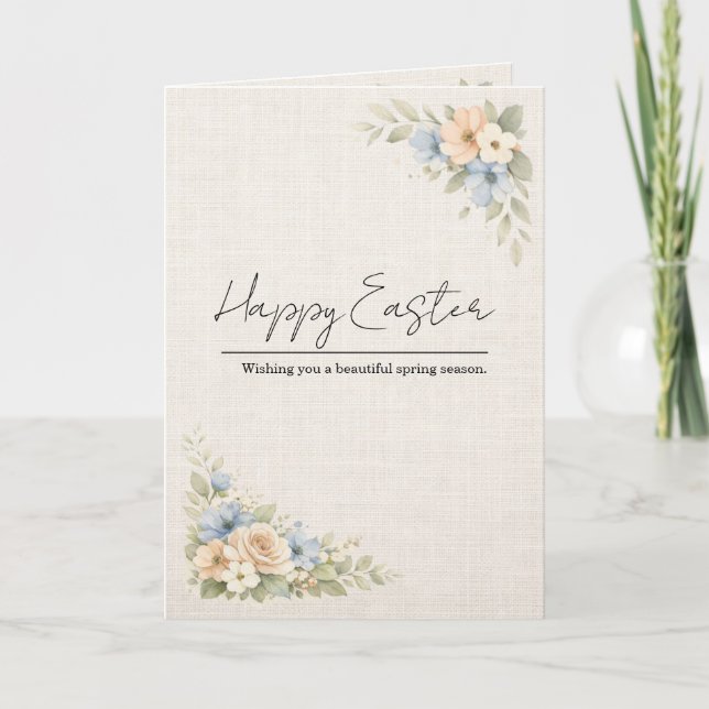 Tarjeta de Pascua Floral Vintage (Anverso)