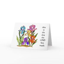 Tarjeta de Pascua: Flores pintadas con verso del s