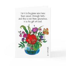 Tarjeta de Pascua, Flores Pintadas, Efesios Verse