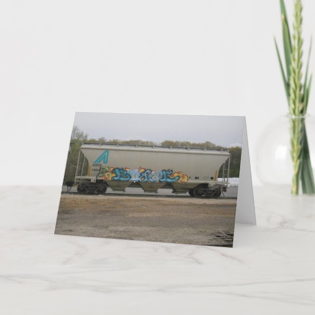 Tarjeta de Pascua "HAPPPY EASTER Boxcar" (Anverso)