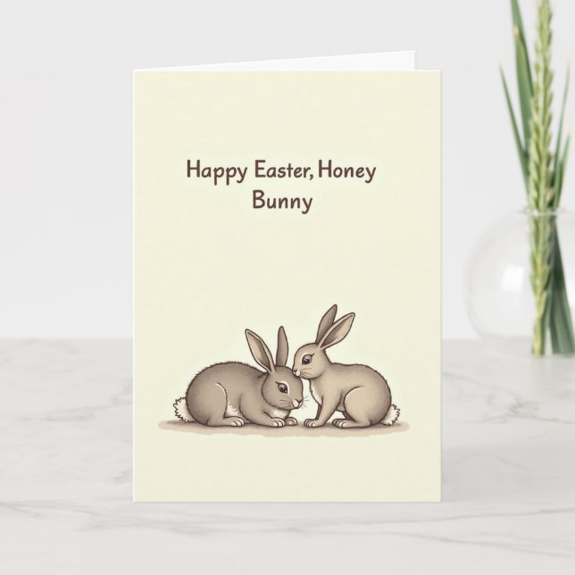 Tarjeta de Pascua Honey Bunny (Anverso)
