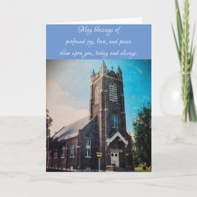 Tarjeta de Pascua "Iglesia Católica de San Miguel" (Anverso)