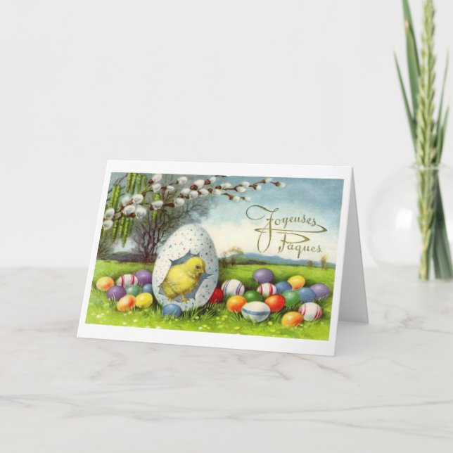 Tarjeta de Pascua Joyeuses Pâques del francés del (Anverso)