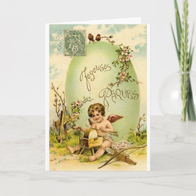 Tarjeta de Pascua Joyeuses Pâques del francés del (Anverso)