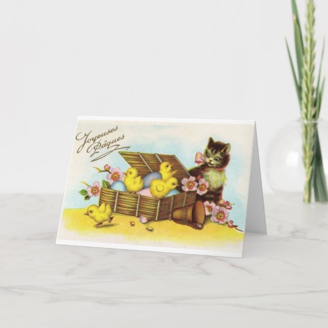 Tarjeta de Pascua Joyeuses Pâques del francés del (Anverso)