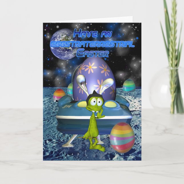 Tarjeta de pascua linda con el conejito de pascua (Anverso)