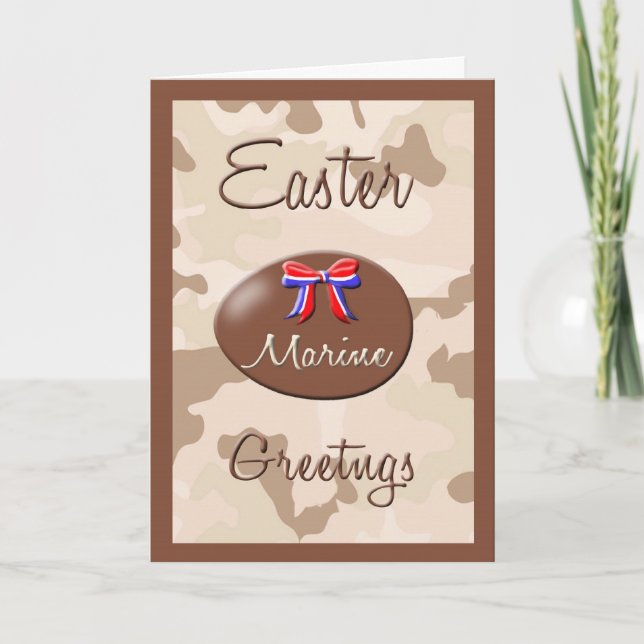 Tarjeta de pascua marina militar del huevo de (Anverso)