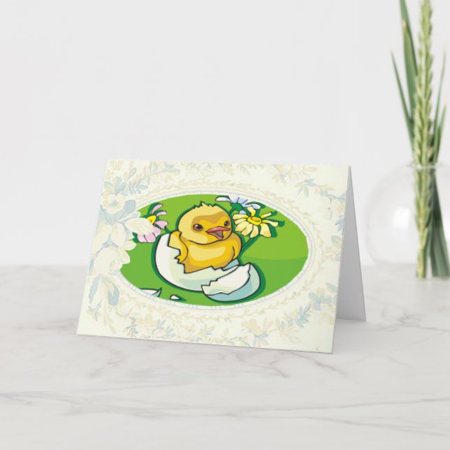 Tarjeta de Pascua para Chick recién nacida (Anverso)