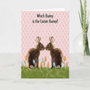 Tarjeta de Pascua para el niño, conejito de Pascua