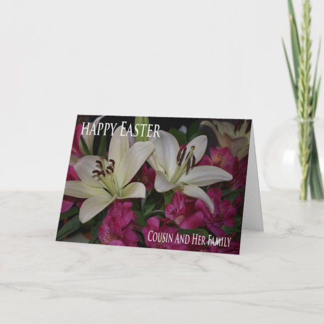 Tarjeta de pascua para el primo y su familia (Anverso)