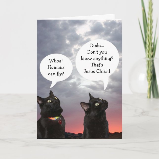 Tarjeta de Pascua para Gatos Negros (Anverso)