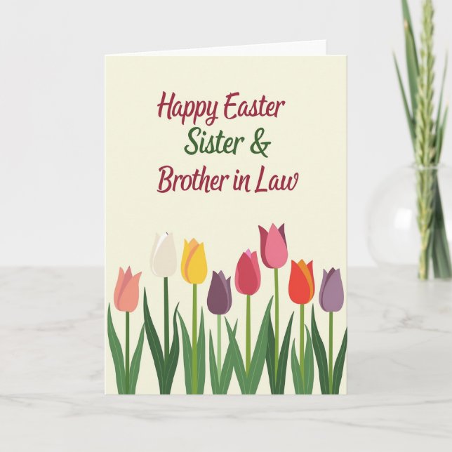 Tarjeta de Pascua para Hermana Cuñado (Anverso)