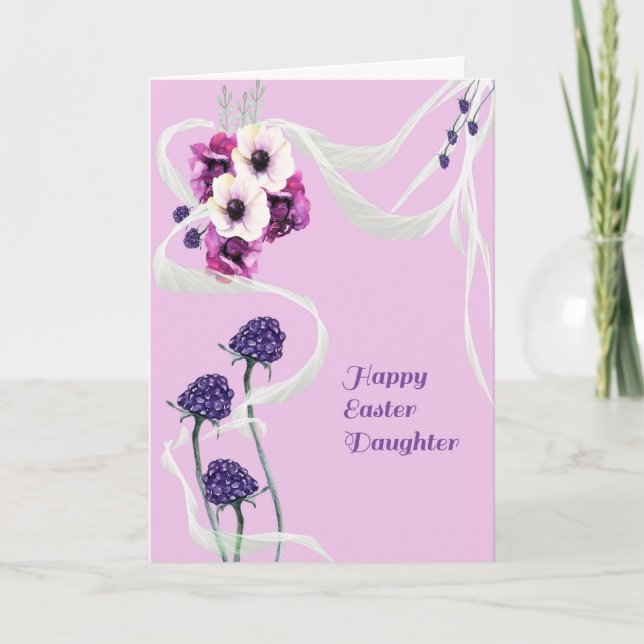 Tarjeta de Pascua para Hija Adulta con Flores (Anverso)