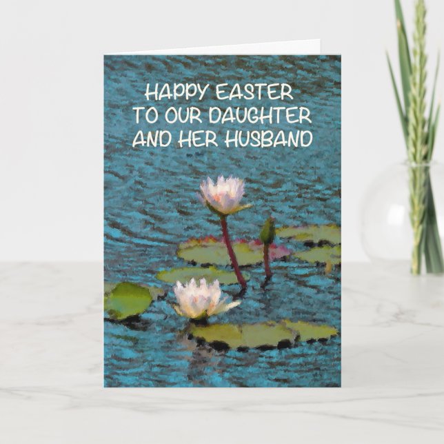 Tarjeta de Pascua para Hija y Alimentos de Agua pa (Anverso)