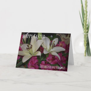 Tarjeta de pascua para la ahijada y la familia