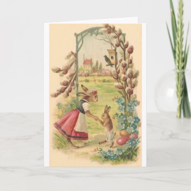 Tarjeta de Pascua para los conejitos de Pascua de  (Anverso)