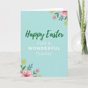 Tarjeta de Pascua para maestro de oro falso