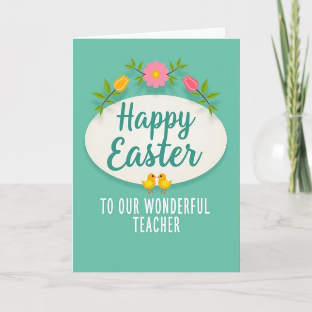 Tarjeta de Pascua para maestro floral (Anverso)
