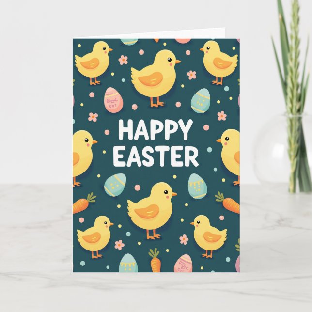 Tarjeta de Pascua para Polluelos Felices (Anverso)