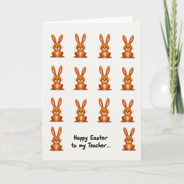 Tarjeta de Pascua para Profesor Conejo (Anverso)