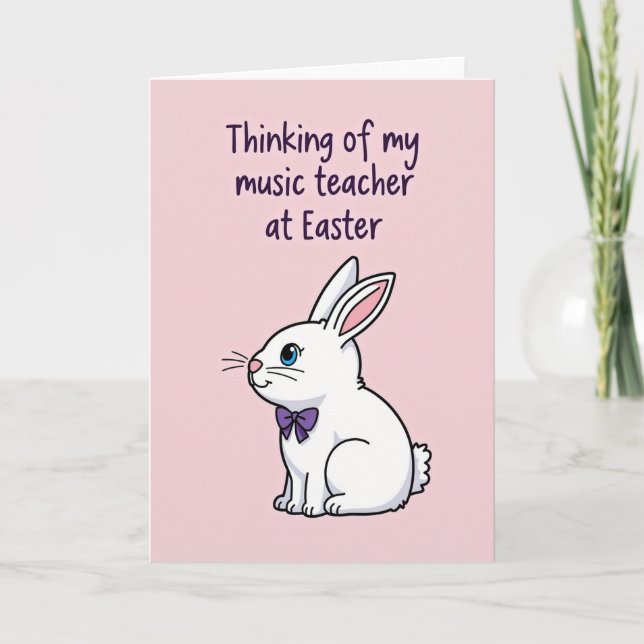 Tarjeta de Pascua para profesor de música Conejo (Anverso)