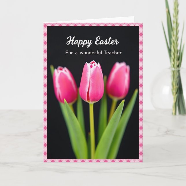Tarjeta de Pascua para Profesora Floral (Anverso)