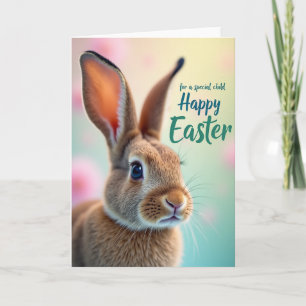 Tarjeta de Pascua pastel de conejito marrón