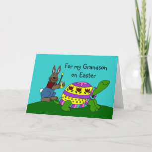 Tarjeta de pascua personalizada con una tortuga