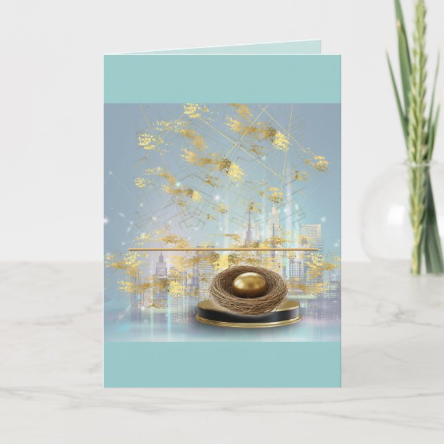 Tarjeta de Pascua personalizada de lujo plegada (Anverso)