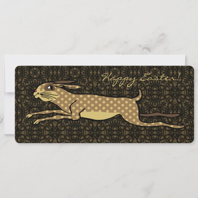 Tarjeta de Pascua Personalizado de Conejo de Arte  (Anverso)