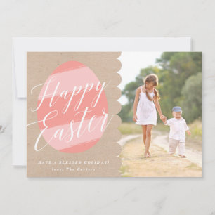 Tarjeta de pascua pintada de la foto del huevo