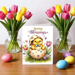 Tarjeta de Pascua, Pollito de Primavera Eclosionan